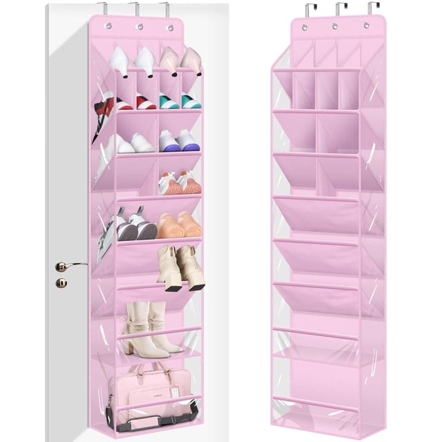Organizador de zapatos MISSLO Over the Door, 20 pares, rosa