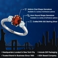 thumbnail image 2 of Gem Stone King 2.00 Ct Oval Red Garnet Sky Blue Aquamarine 925 Sterling Silver Ring, 2 of 6