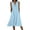 Blue, variant on Womens Dress Eyelet V Neck Sleeveless Button Detail Summer Beach Vacation Everyday Dress with Pockets