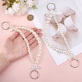 thumbnail image 3 of 2Pcs Plastic Pearl Pendant Decorations with Alloy Ring Clasps for Bag Mobile Phone Decorations White 295mm for DIY, 3 of 6