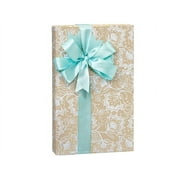 Pack Of 1, 24" X 417' Lace Borders Floral & Kraft Gift Wrap For Feminine, Birthday, Mother's Day / Any Occasion