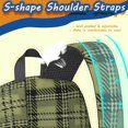thumbnail image 5 of Green and Black Checkered Pattern 17" School Backpacks for Teens,Waterproof Oxford Fabric,S-Shape Padded Straps for School,Travel,Hiking,Camping, 5 of 6