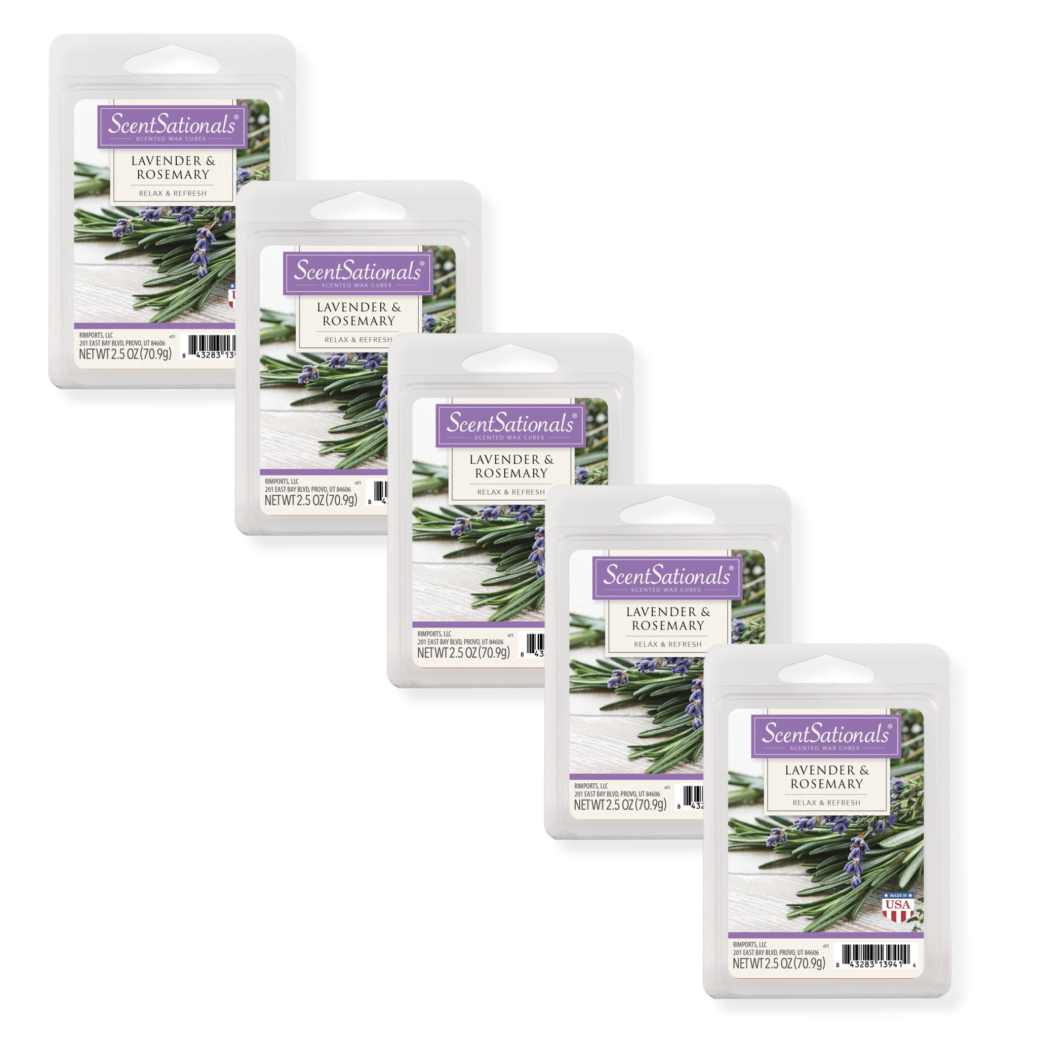 Blast from the Past Collection: Lavender Rosemary Scented Wax Melts, ScentSationals, 2.5 oz (5-Pack)