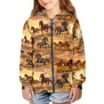 thumbnail image 3 of chaqlin Horse Zip up Hoodies for Girls Boys Size 8-10 Trendy Y2K Hoodie Sweatshirts Casual Long Sleeve Hooded Coat Kids Sweater Top with Pockets, 3 of 7