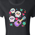 thumbnail image 4 of Inktastic Day of the Dead Owl Sugar Skulls and Guitar Women's T-Shirt, 4 of 5