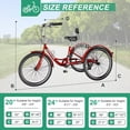 thumbnail image 4 of 24"/26'' Adult Tricycles for Women, Men with Big Basket, 7 Speed 3 Wheel Bikes for Adults, Low-Step Through Frame Tricycle for Adults Seniors, Stable and Safe, 4 of 11