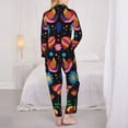 thumbnail image 5 of Kll Colorful Floral2 Print Women'S Long Sleeve Pajamas With Pants Sleepwear Loungewear 2 Set-Medium, 5 of 9