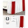 thumbnail image 3 of Red Bed Skirt Stripes Solid Color Bed Skirts King Size 18 Inch Drop, Wrap Around Dust Ruffle&nbsp;Bedskirt with Adjustable Elastic Belt for Queen Size Beds, 3 of 7