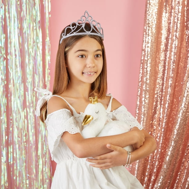 12 Pack Plastic Tiaras for Kids, Silver Crowns, Dress-Up, Costume