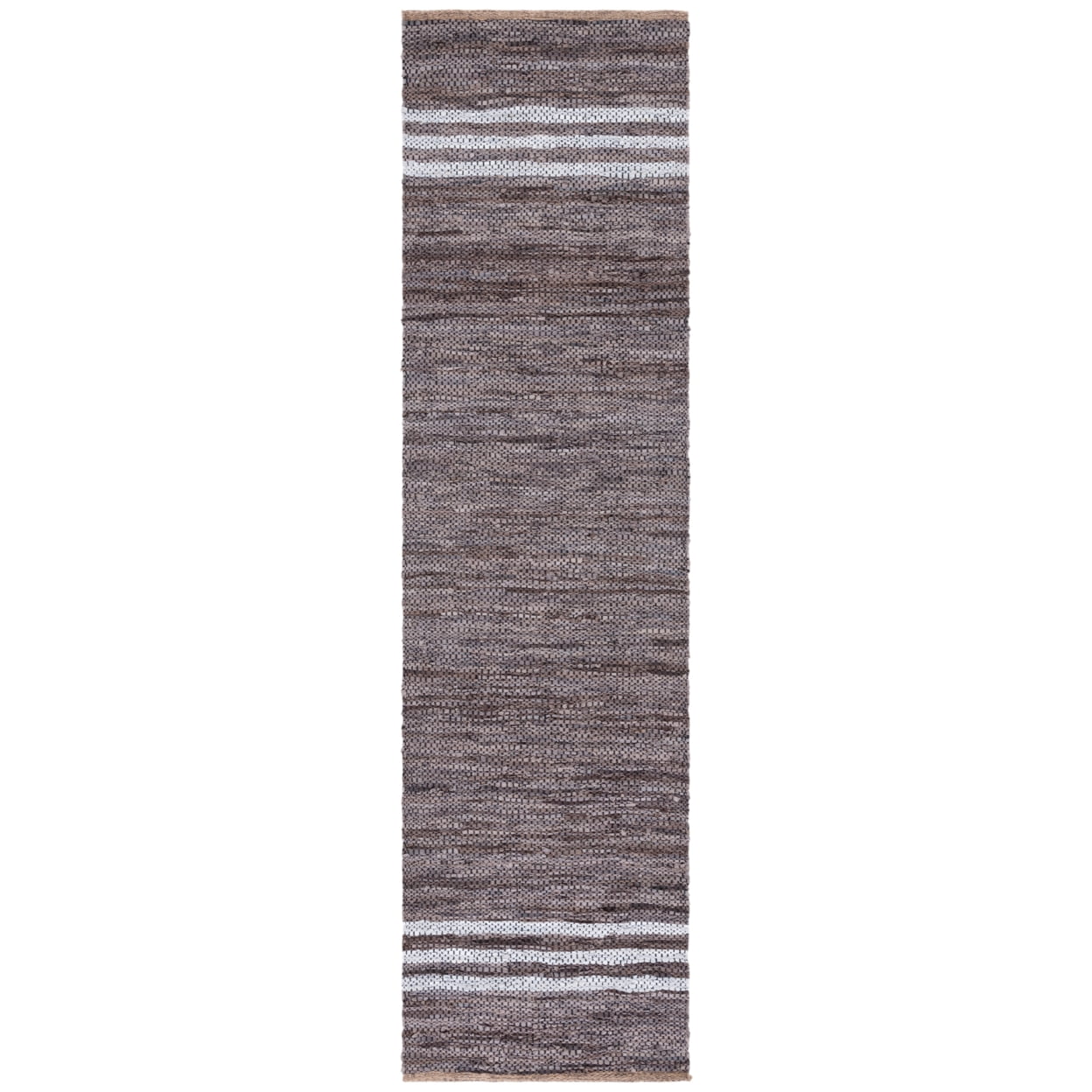 SAFAVIEH Vintage Leather Grace Striped Area Rug, Silver/Ivory, 5' x 8'