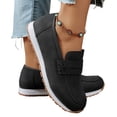 thumbnail image 5 of HTHLVMD Woman's Loafer Casual Sneakers, Woman's Chunky-Soled Low-Top Penny Loafers Slip-On Slip-Resistant Lightweight Wedge Walking Shoes for Casual, Business, and Work, Black 5.5, 5 of 6