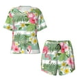 thumbnail image 2 of Yiaed Tropical Flamingo Print Short Sleeve Pajama Sets for Women Casual Crew Neck 2 Piece Lounge Sets Women's Short-Sleeved Pajama-X-Large, 2 of 5