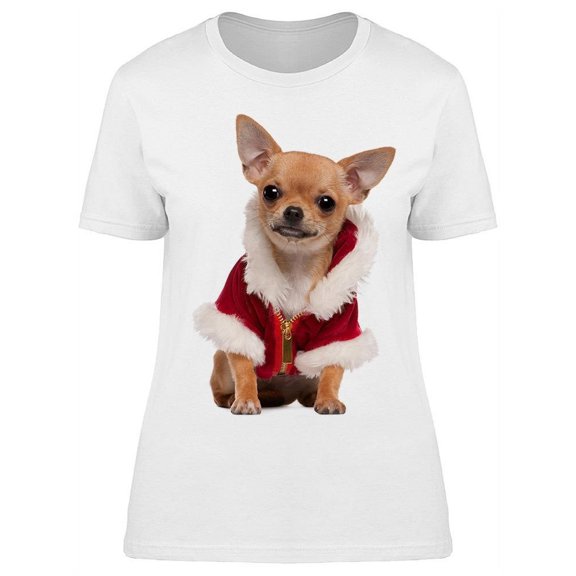 Chihuahua Wearing A Santa Coat T-Shirt Women -Image by Shutterstock, Female Medium