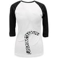 thumbnail image 2 of Halloween Snow Leopard Costume Juniors 3/4 Sleeve Raglan T Shirt White-Black LG, 2 of 2