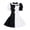 Black, variant on Terriflier Cosplay, Terriflier Cos, Halloween Splattered Clown Tulle Dress, Spooky Circus Theme Carnival Gown for Festive Parties, Sinister Pom Pom Accent Cosplay Attire Dress Up120
