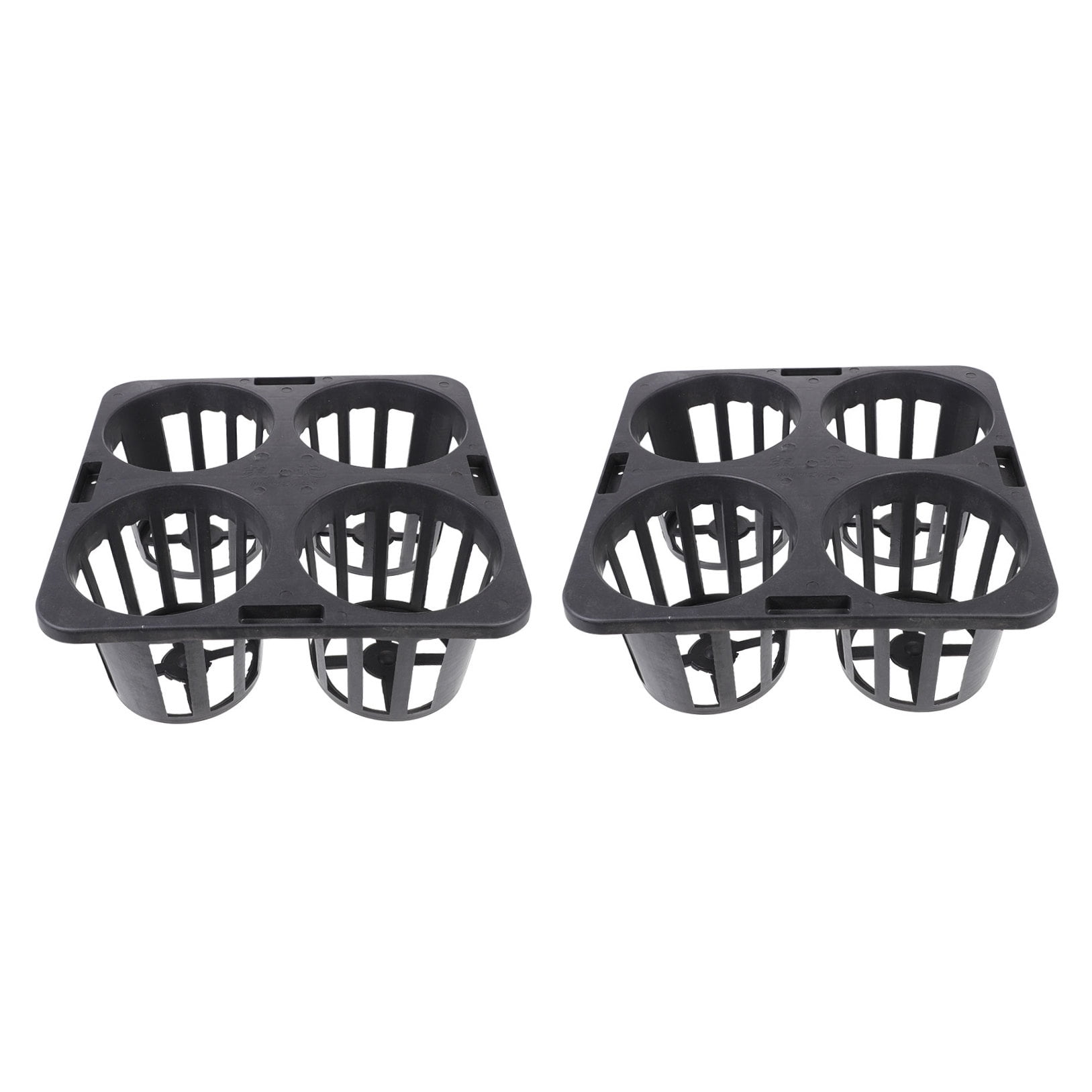 FRCOLOR  2 Pcs Flower Pots Tray Gardening Cell Round Nursery Planter Indoor Black