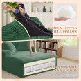 thumbnail image 3 of Muumblus Oversized Double Chaise Lounge Chair, Modern Indoor Boneless Cloud Sofa, Plush Corduroy Upholstered Modural Sectional Sleeper Couch for Living Room Apartment, Dark Green, 3 of 9