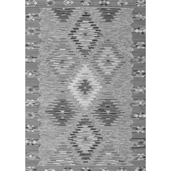 Ahgly Company Indoor Rectangle Southwestern Gray Country Area Rugs, 5' x 7'