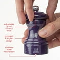 thumbnail image 3 of Peugeot Bistro 4-inch Manual Pepper Mill, Adjustable Coarseness, Stainless Steel Grinding, Pre-Filled with Black Peppercorns - Enhanced Flavors & Aromas (Eggplant), 3 of 7