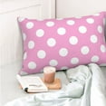 thumbnail image 4 of Fotbe Pink And White Polka Dot Funda de Almohada Decorativa Estilo Occidental, Lujo en Algodón, Fundas para Almohadas King, Cojín Estampado para Decoración del Hogar-16"x24", 4 of 6