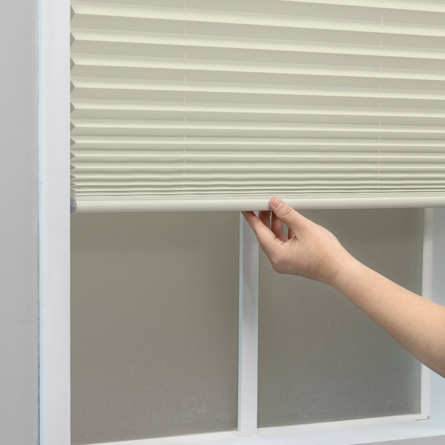 Regal Living Cordless Light Filtering Polyester Pleated Shades, Ecru - 23.5 in. W x 48 in. L