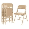 thumbnail image 2 of Hampden Furnishings Bernadine Collection Vinyl Triple Brace Folding Chair, Beige, Pack of 4, 2 of 4