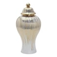 thumbnail image 2 of Tarro de antiguo, florero de cerámica con tapa, elegante jarrón chino coleccionable hecho a mano, tarro de almacenamiento para oficina y dorado, 2 of 7