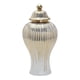thumbnail image 1 of Vasija de porcelana antigua, vasija de templo con tapa, flor elegante multifuncional Blanco y dorado, 1 of 8