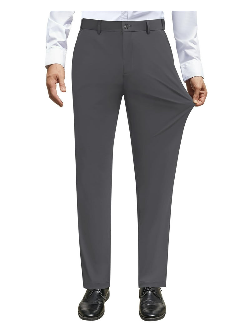 Alimens & Gentle Men's Stretch Dress Pants Expandable Waistband