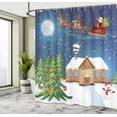 thumbnail image 5 of Ambesonne Christmas Shower Curtain, Santa with Rudolf, 69"Wx70"L, Multicolor, 5 of 5