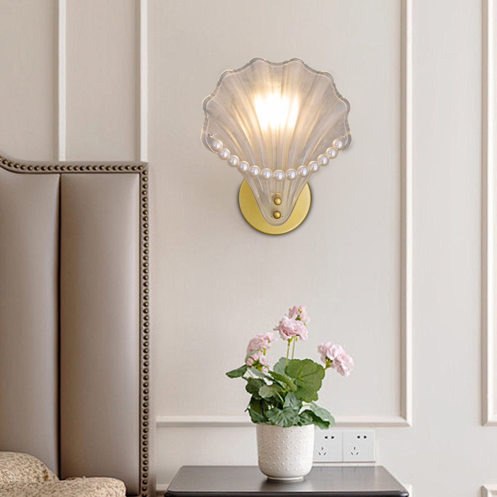 Giunmcul Modern LED Wall Sconce Gold Iron Wall Lamp Warm Light Vanity Mirror Light for Bathroom Corridor Bedroom Living Room Hotel Entry Hardwired 1 Pack 9.1x7.9in