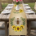 thumbnail image 4 of Sunflowers Table Runner 72 Inches, Farmhouse Bees Spring Summer Watercolor Floral Leaf Bed Runner Dresser Scarves Tabletop for Indoor Outdoor Parties/Ceremony/Banquet, 13" x 72", 4 of 8