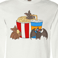 thumbnail image 4 of Inktastic Movie Loving Bats with Popcorn and Soda Long Sleeve T-Shirt, 4 of 5