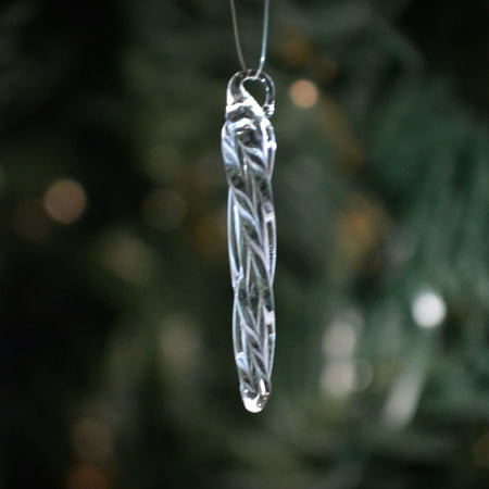 2 Inch and 3 Inch Clear Icicle Ornaments Combo Pack Christmas Tree Glass