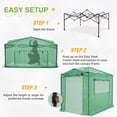 thumbnail image 6 of EAGLE PEAK 8x6 Portable Walk-in Greenhouse Instant Pop-up Indoor Outdoor Plant Gardening Green House Canopy with Dual Roll-up Zipper PE Door & Upgraded Screen Mesh Door, Green, 6 of 7