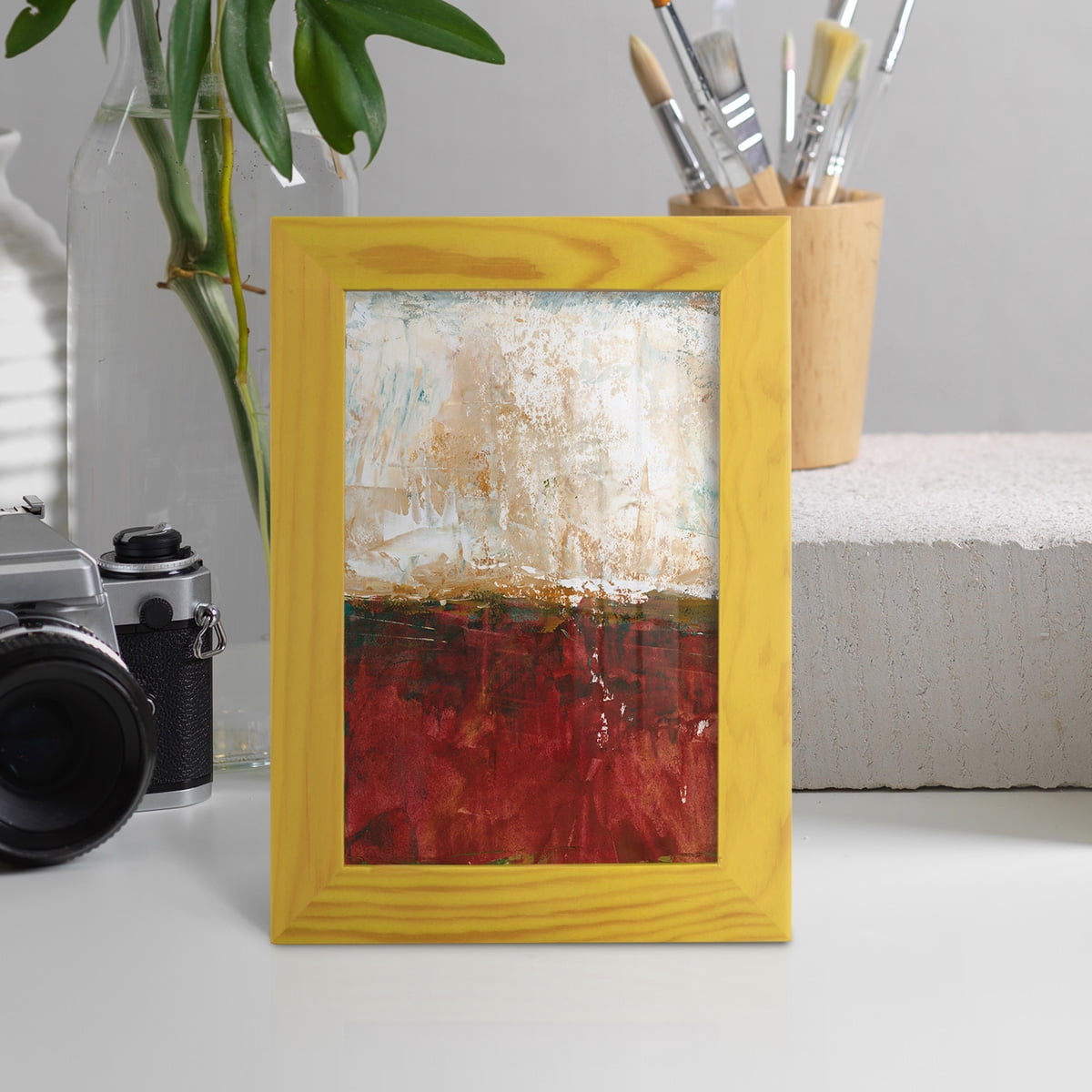 August Horizon I -Framed Print w/glass-Sunflower Yellow
