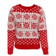 thumbnail image 1 of Women Christmas Sweaters, Snowflake Pattern Classic Round Neck Long Sleeve Festive Clothing, 1 of 4