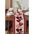 thumbnail image 4 of Valentine's Love, Table Runner 108 Inches, Saint Heart Burlap Boho Plaid Stripes Bed Runner Dresser Scarves Tabletop for Indoor Outdoor Parties/Ceremony/Banquet, 13"x 108", 4 of 8