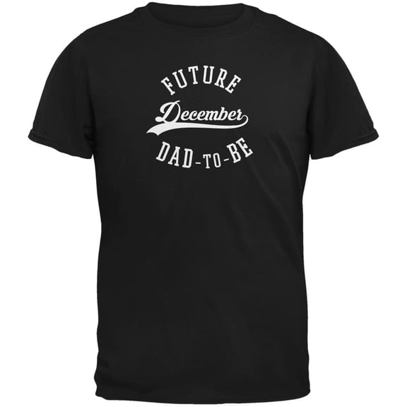 December Dad to Be Black Adult T-Shirt - Small
