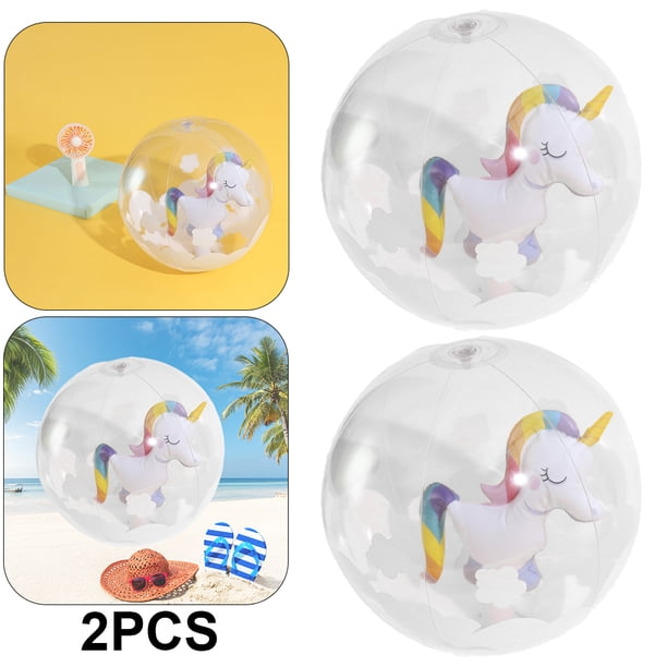 FLhrweasw Pelota Playa PVC Duradera para Al Aire Libre para Fiestas Juegos (unicornio)