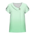 thumbnail image 7 of Ruimatai Women's Casual Loose Ombre Short Sleeve Cross Sleeve Asymmetric Neck Button T-Shirt Top, 7 of 7