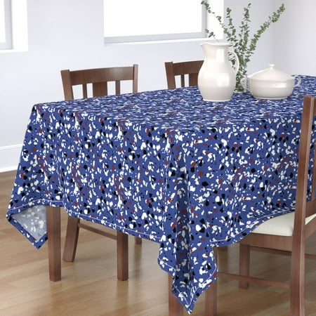 

Cotton Sateen Tablecloth 90 Square - Terrazzo Multicolor Blue Modern Retro Print Custom Table Linens by Spoonflower