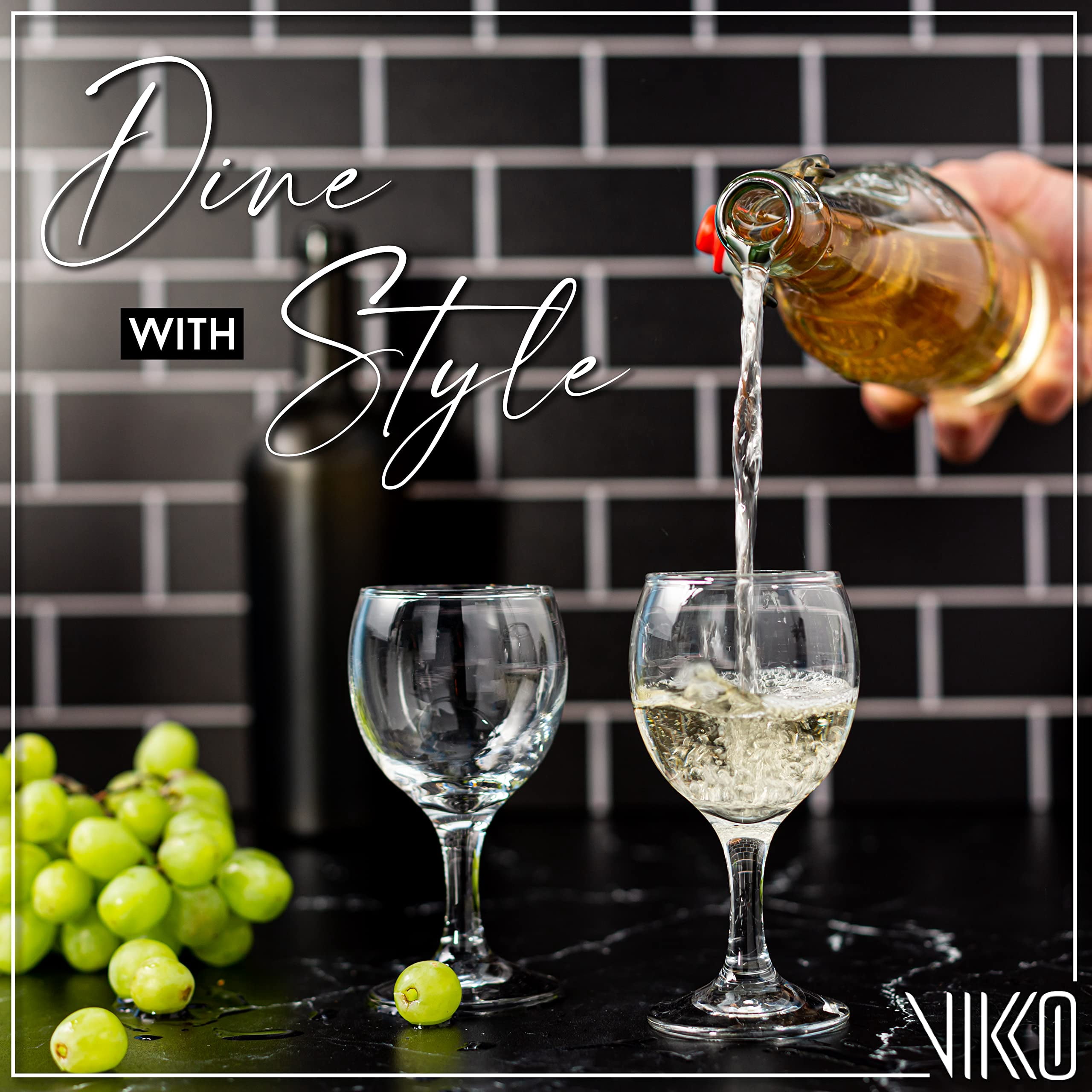 Vikko 5.5-Oz SMALL Wine Glasses, Beautiful Round Dessert Wine Glasses, Set of Wine Glasses, Durable Stemmed Wine Glasses, Dishwasher Safe Thick Wine Glasses, White Wine Glasses Set of 6