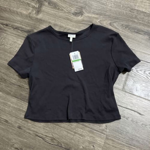 Self Esteem Women's Juniors' crewneck T-shirt Crop Top Black L B4HP