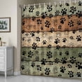 thumbnail image 5 of Dog Claws Painting Shower Curtain, Vintage Green Wood Striped Farm Animal Country Waterproof Shower Curtain Set with 12 Hooks Lightweight Bath Curtains Fabric Bathroom Decor 48x72 Inches, 5 of 9