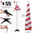 thumbnail image 4 of Ayieyill 5ft Pop up Christmas Tree,Color Artificial Pencil Tinsel Xmas Trees for Christmas Indoor Decorations, Collapsible Christmas Tree (Silver Red), 4 of 6