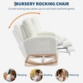 thumbnail image 3 of Nursery Rocking Chair, Boucle Glider Chair Nursery Chair  Teddy Upholstered Glider Rocker with Side Pocket & Footrest, Rocking Accent Armchair High Back Nursing Chair with Wood Legs, Teddy Nursing Gli, 3 of 7