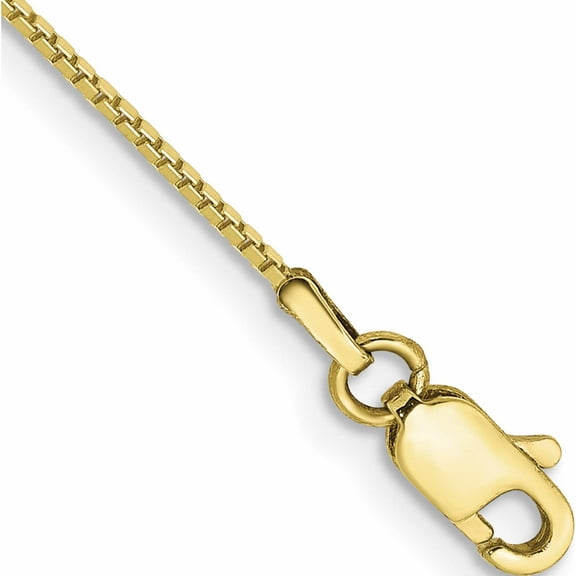 10K Yellow Gold .90mm Box Chain (7 X 0.9) Made In Peru 10bx087-7