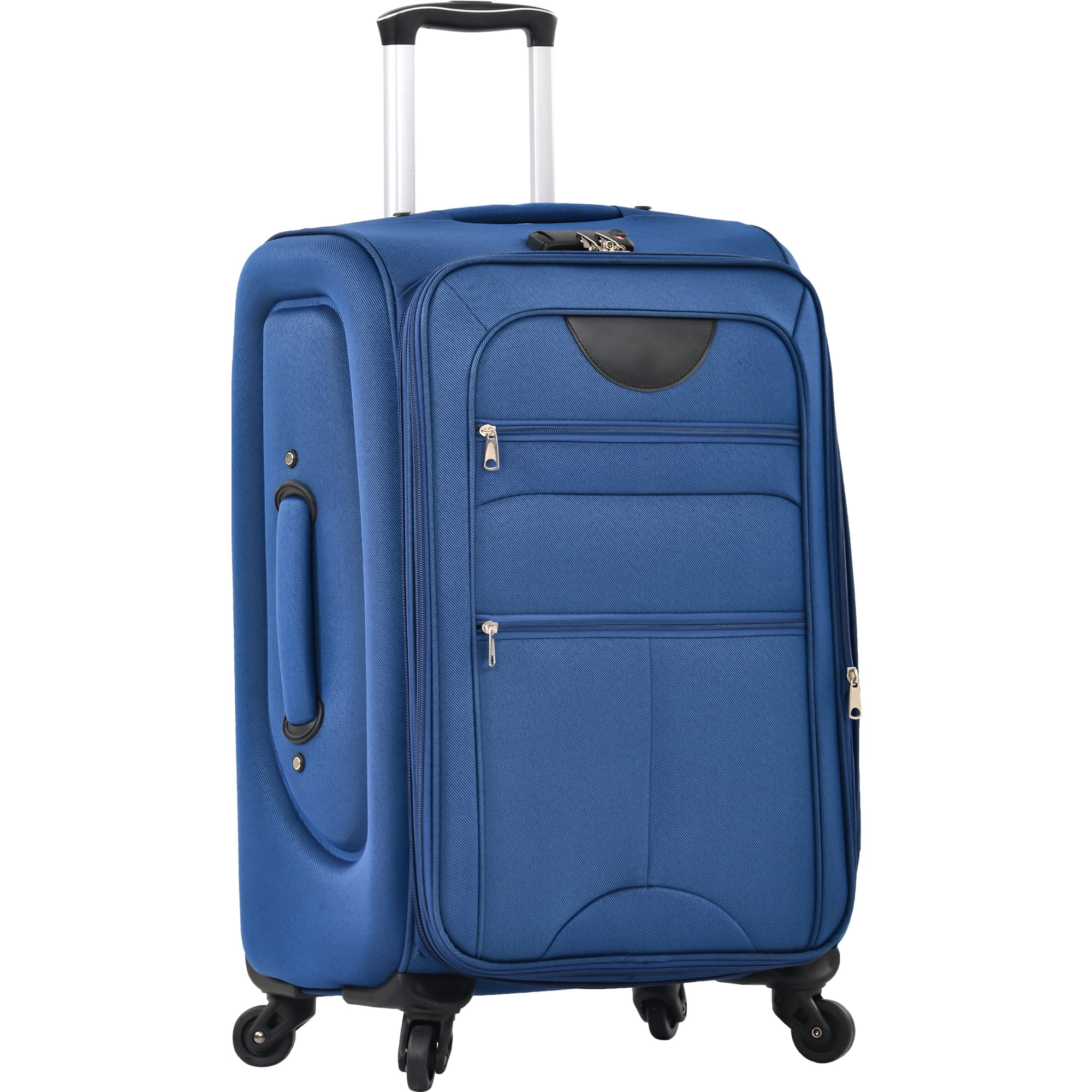 EUROCO 3 Piece Softside Luggage Set,Expandable Suitcase Set with TSA Lock and Spinner Wheels,Lightweight Suitcase for Men Women(20",24",28"),Blue