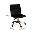 thumbnail image 6 of Noble House Kendall Glam Tufted Home Office Chair with Swivel Base, Black and Rose Gold Finish, 6 of 7